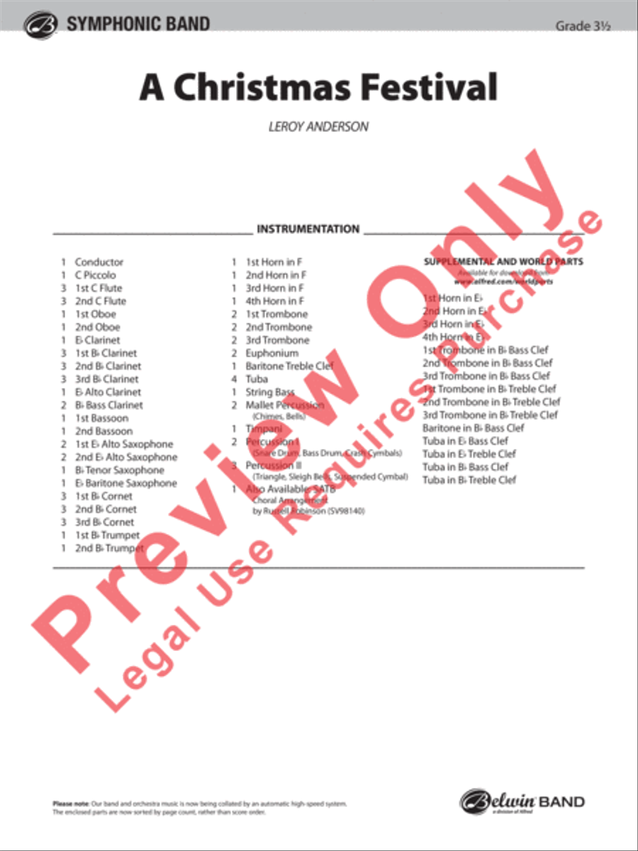 A Christmas Festival Concert Band scores gallery preview page 2