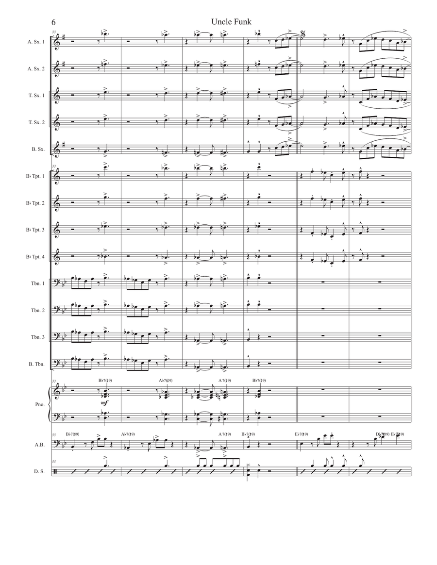 Uncle Funk Jazz Ensemble scores gallery preview page 6