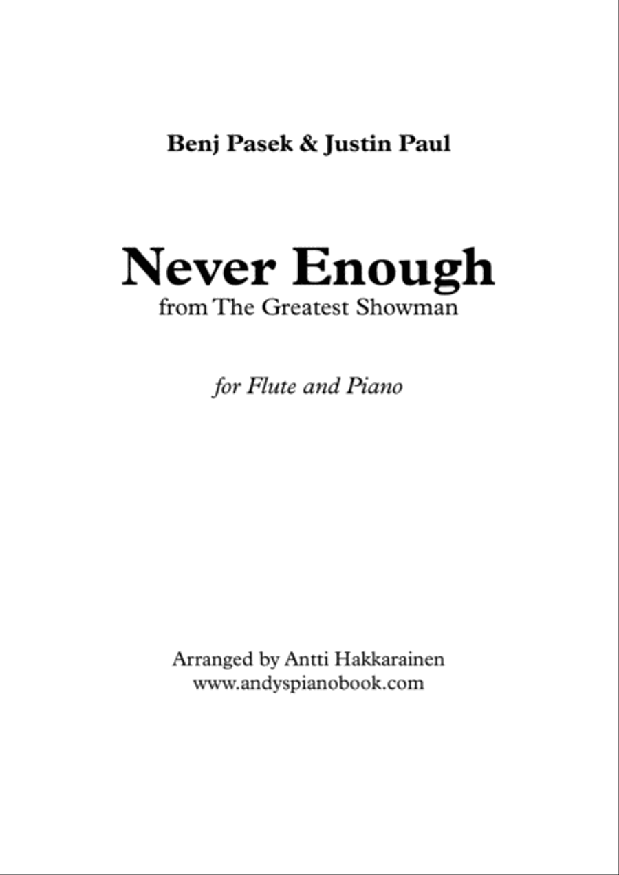 Never Enough Never Enough Flute Solo scores gallery preview page 1