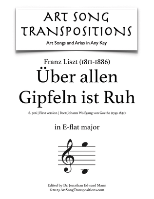 Book cover for LISZT: Über allen Gipfeln ist Ruh, S. 306 (first version, transposed to E-flat major)