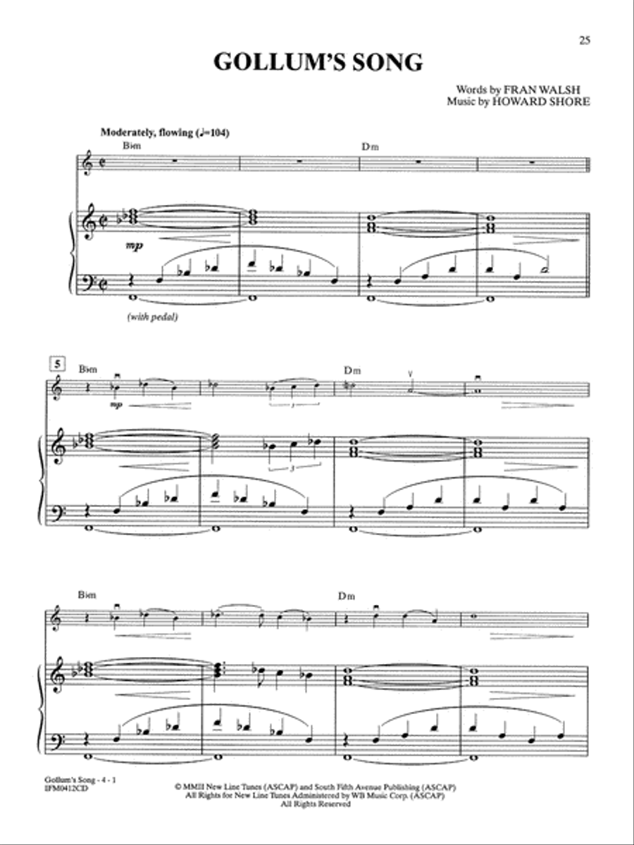 The Lord of the Rings - Instrumental Solos (Violin/Piano) Violin Solo scores gallery preview page 3