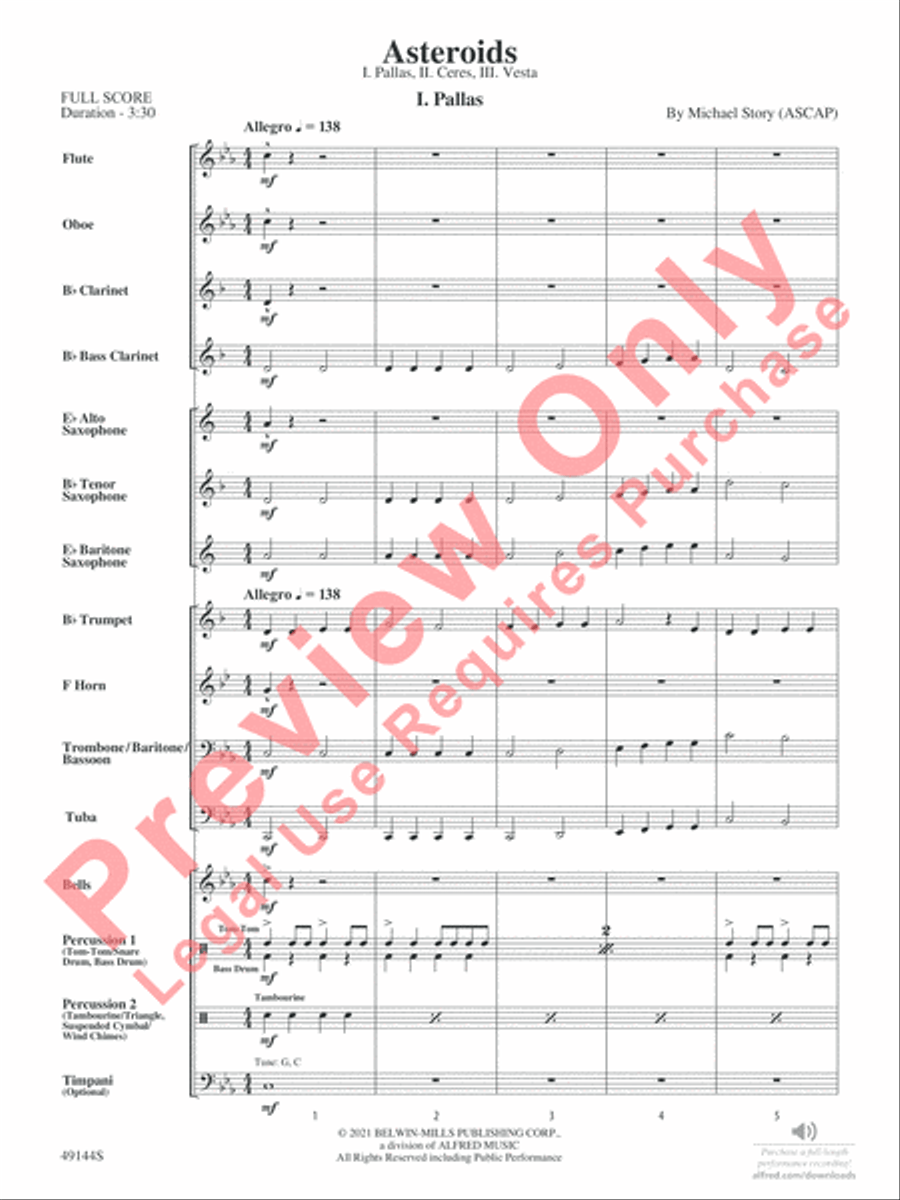 Asteroids Concert Band scores gallery preview page 3