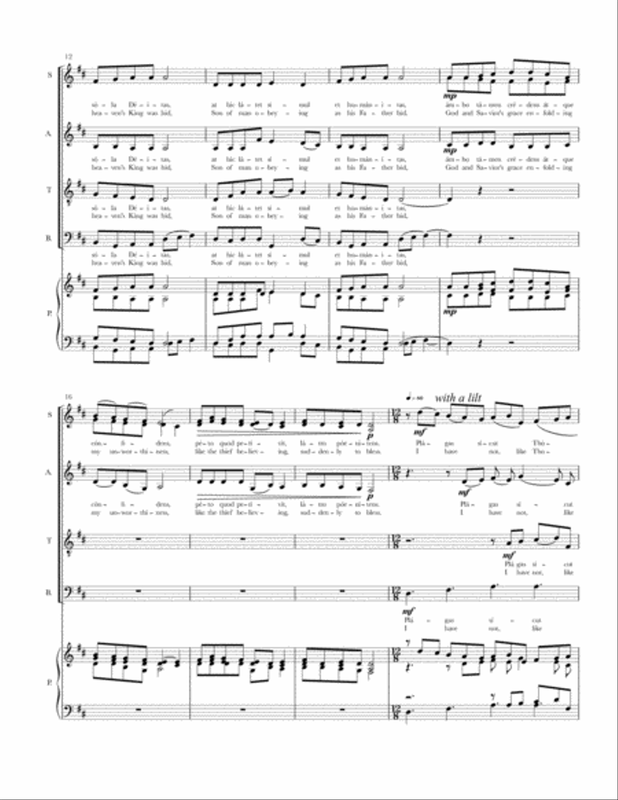Adoro Te Devote 4-Part scores gallery preview page 4