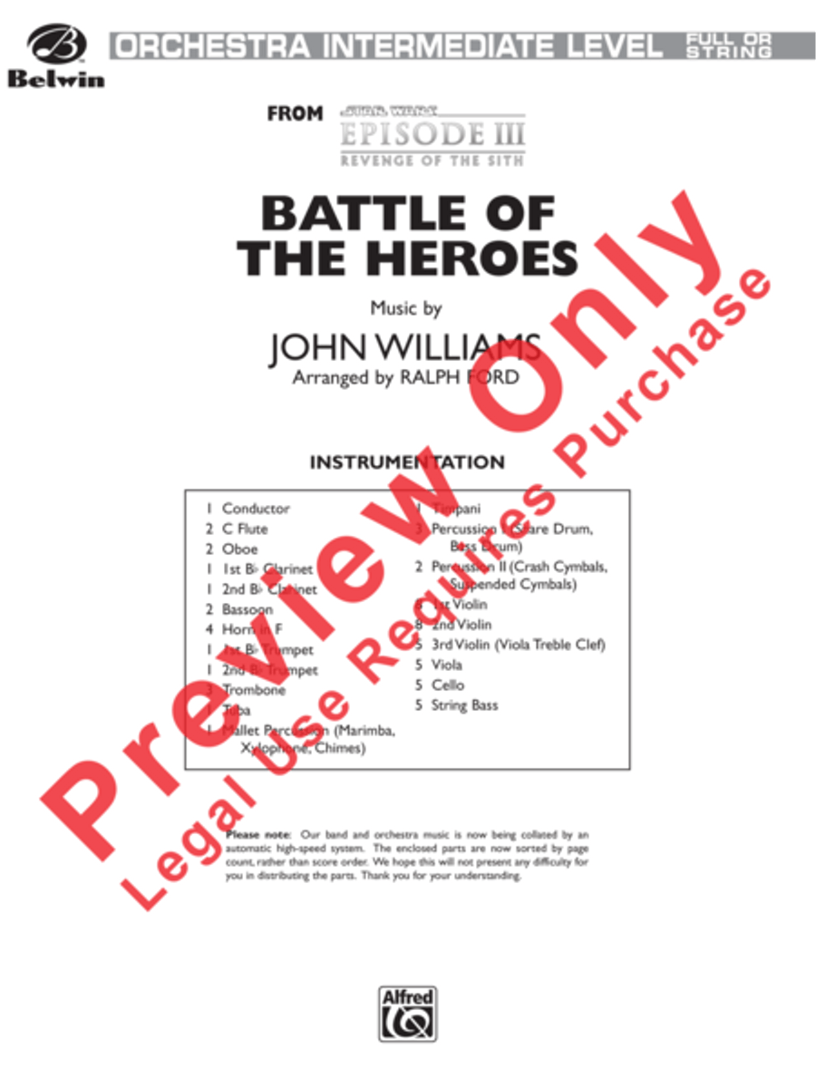 Battle of the Heroes (from Star Wars: Episode III Revenge of the Sith) Full Orchestra scores gallery preview page 30
