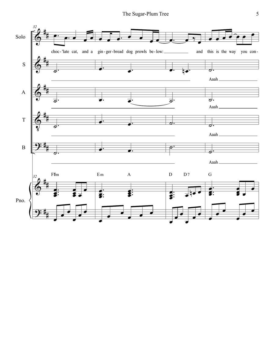 The Sugar-Plum Tree (Solo with SATB) 4-Part scores gallery preview page 5