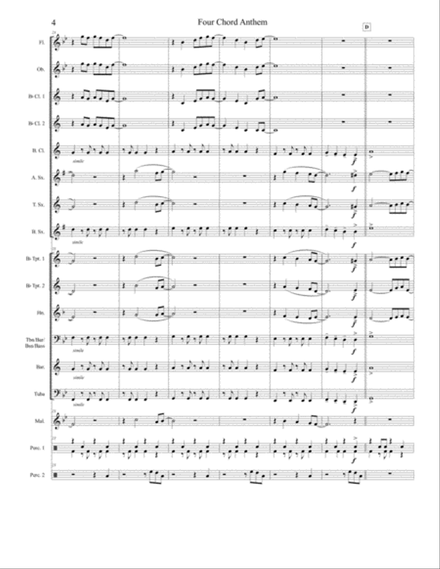 Four Chord Anthem Concert Band scores gallery preview page 6