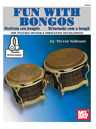 Book cover for Fun with Bongos-Now includes Spanish & Portuguese translations