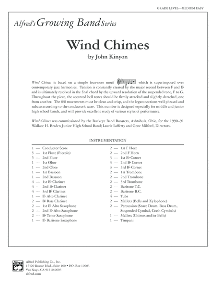 Wind Chimes: Score Concert Band scores gallery preview page 1