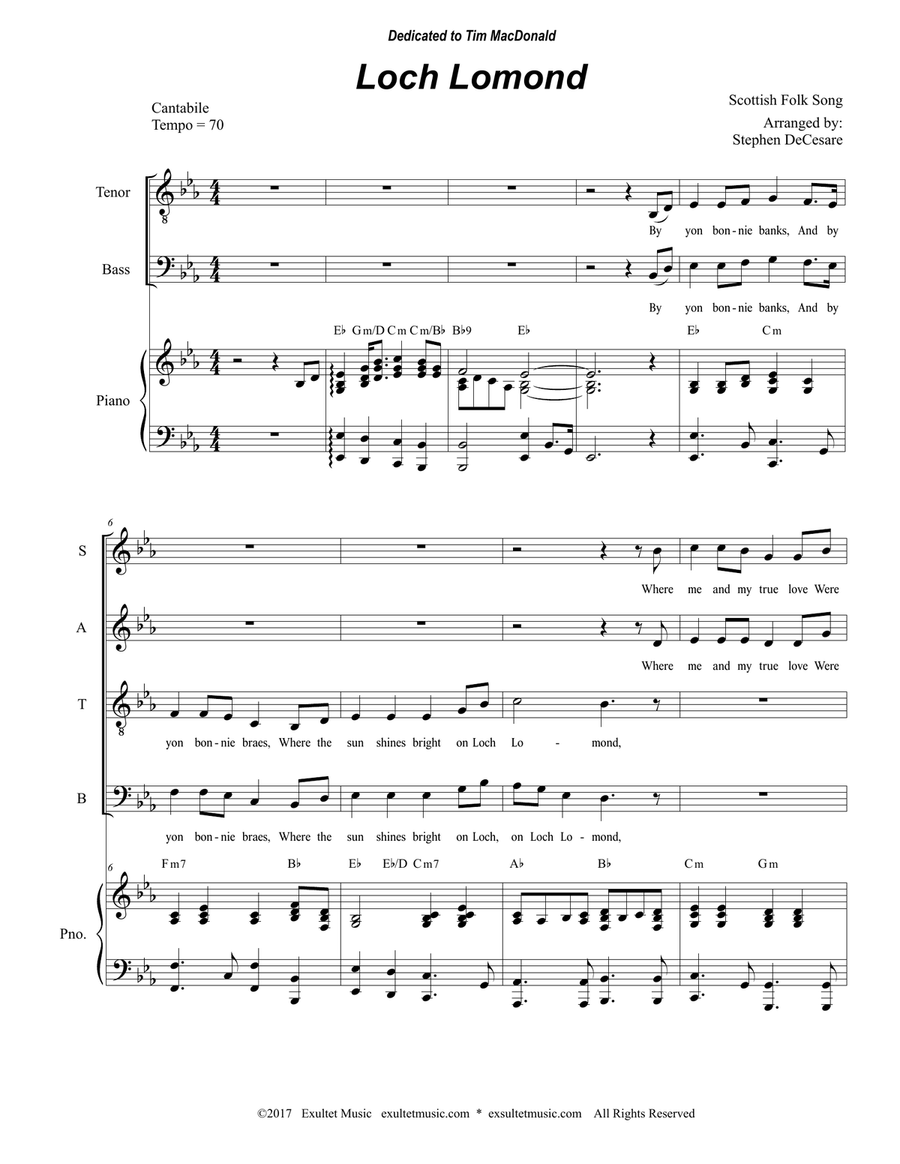 Loch Lomond (SATB) Loch Lomond (SATB) 4-Part scores gallery preview page 1