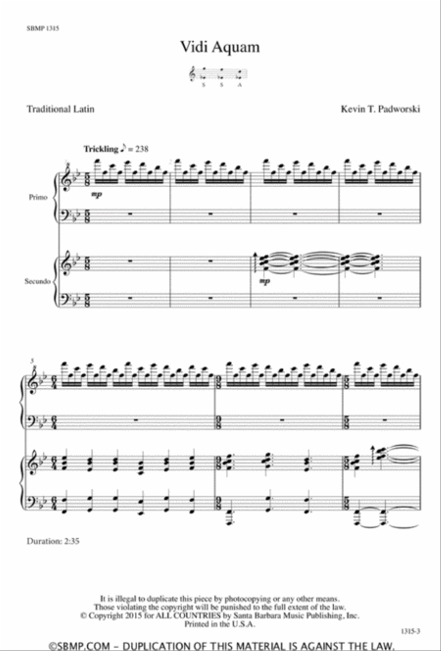Vidi Aquam - SSA Octavo SSA scores gallery preview page 2