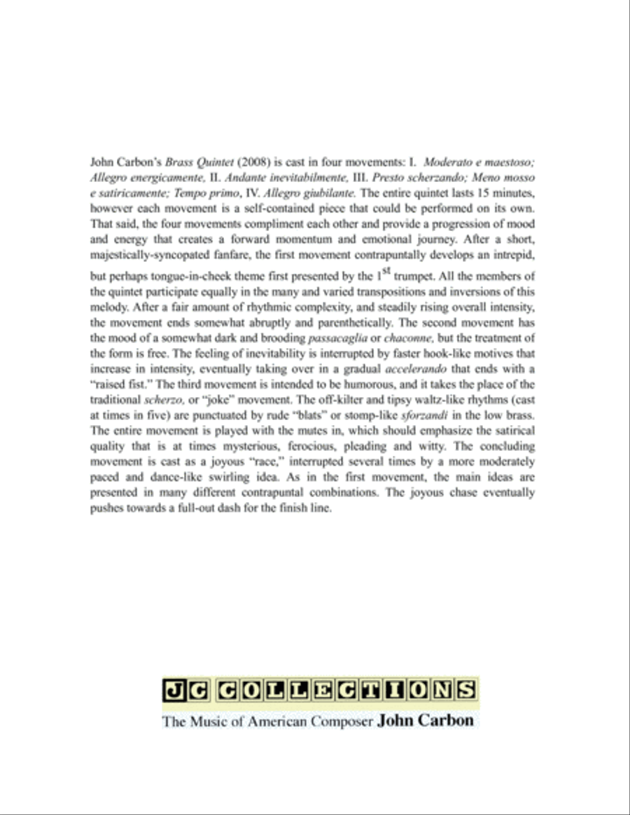 Brass Quintet (score and parts) Brass Quintet scores gallery preview page 3