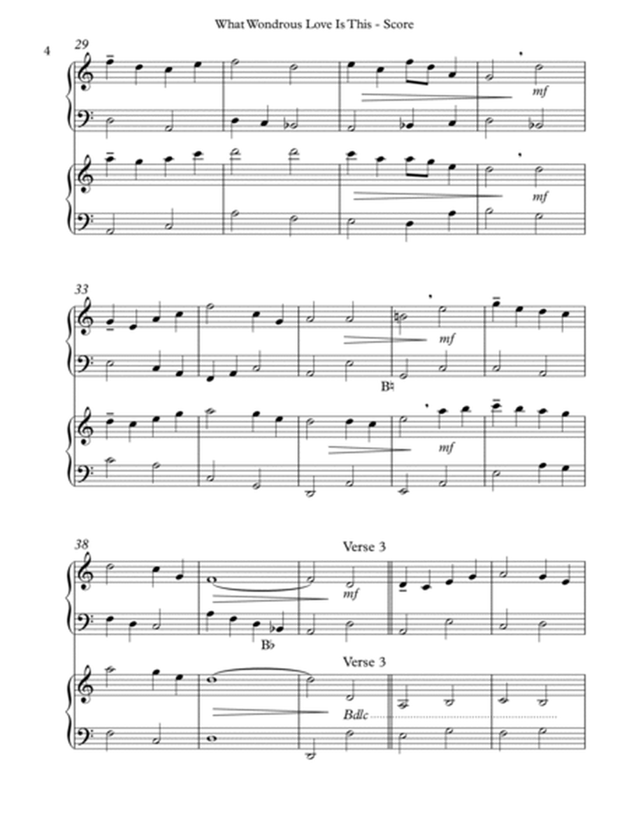 What Wondrous Love Is This, Harp Duet, Score & Parts image number null