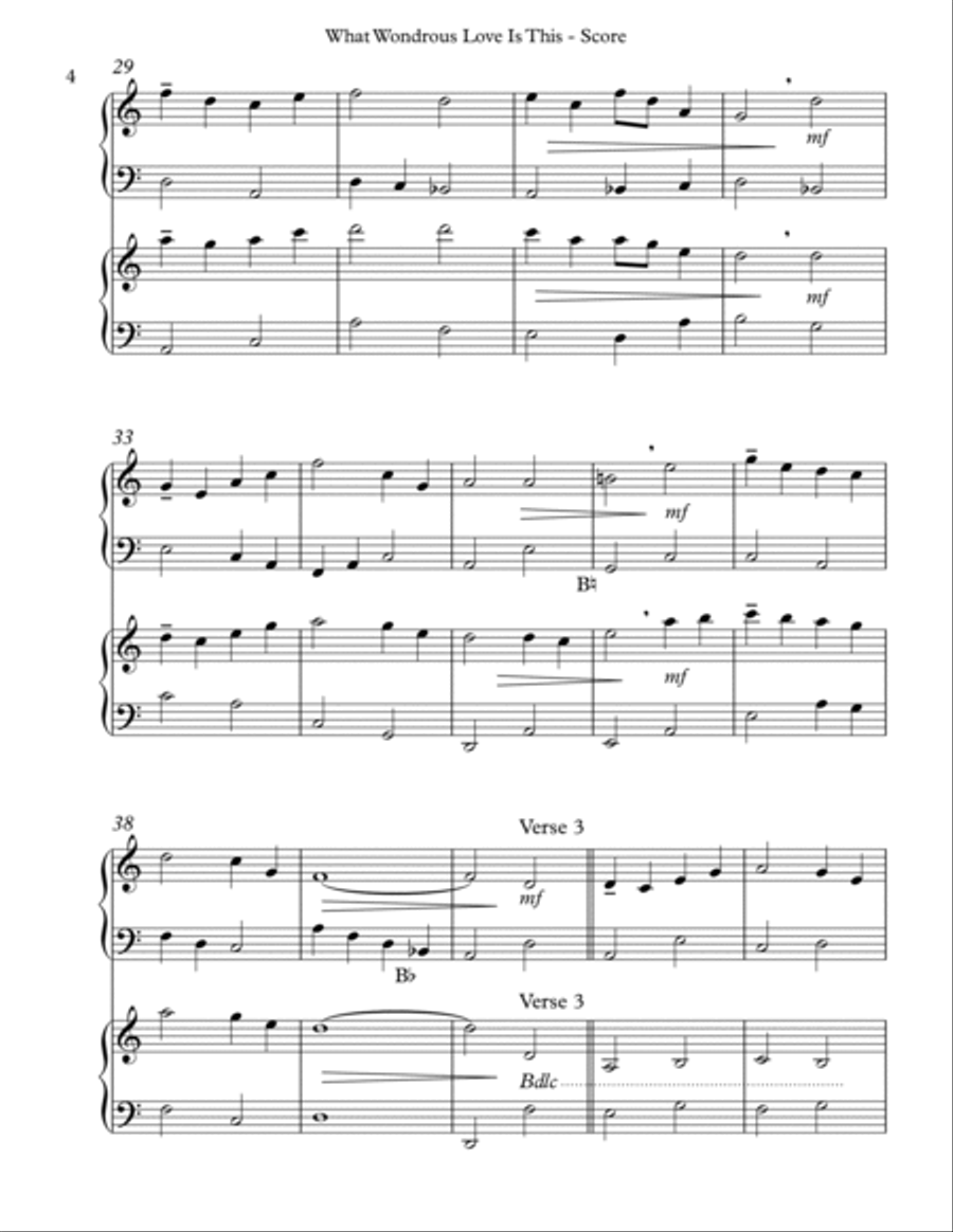 What Wondrous Love Is This, Harp Duet, Score & Parts Celtic Harp scores gallery preview page 4