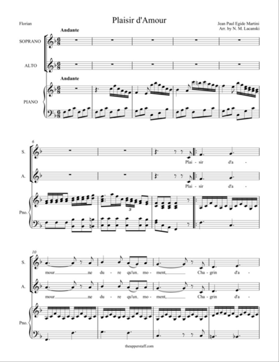 Plaisir d'amour Piano scores gallery preview page 1