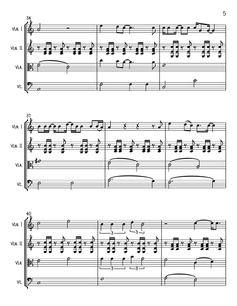 Over The Rainbow (from The Wizard Of Oz) String Quartet scores gallery preview page 5