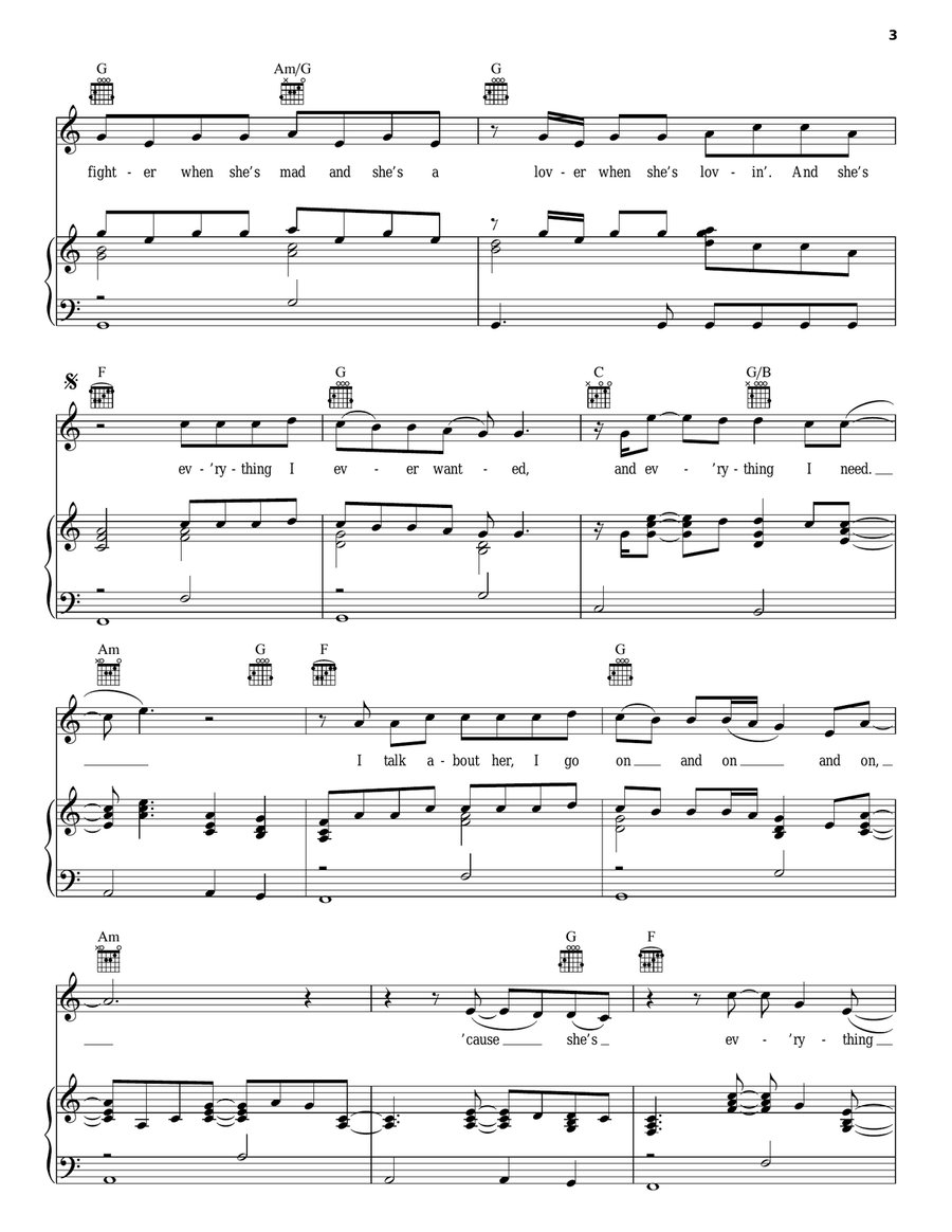 She's Everything She's Everything Piano, Vocal, Guitar scores gallery preview page 3