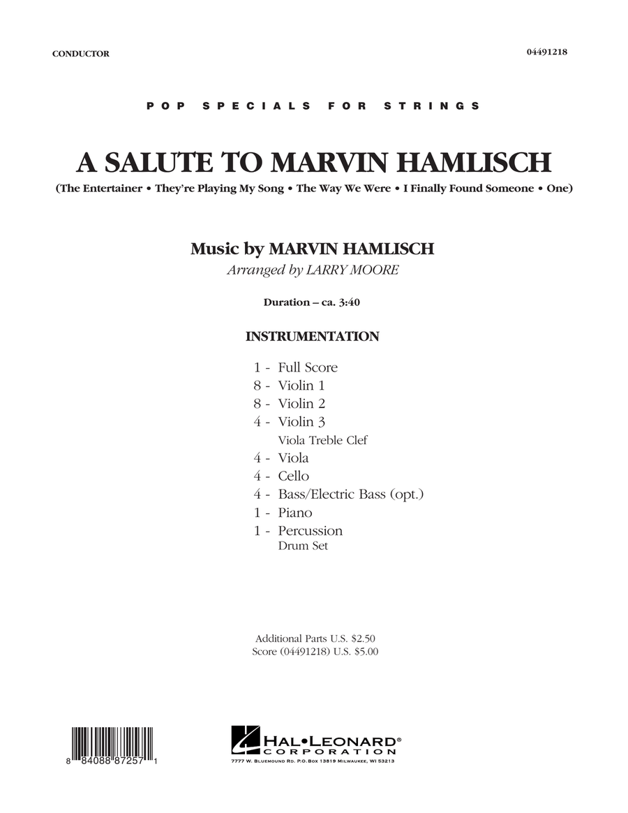 A Salute To Marvin Hamlisch - Conductor Score (Full Score) Orchestra scores gallery preview page 1