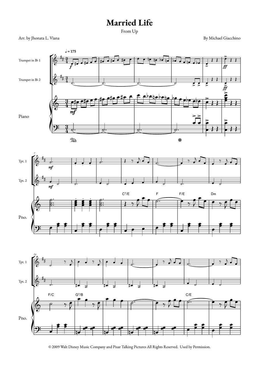 Married Life Easy Piano scores gallery preview page 1