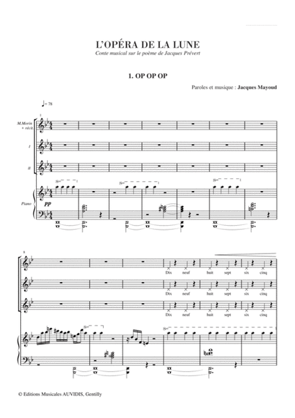 L'Opera De La Lune - Choeur Et Piano