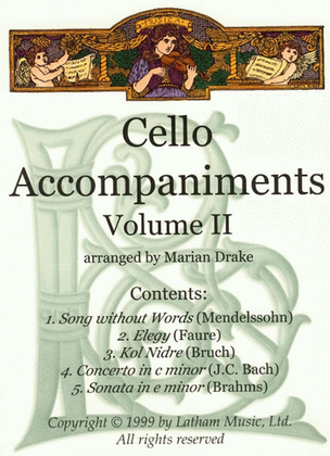 Cello Accompaniments Arr Drake Vol 2