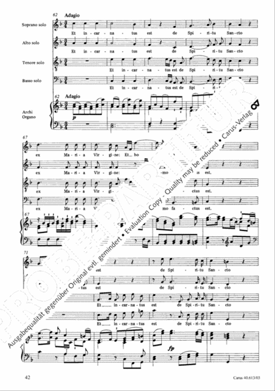 Mass in C (Missa in C) 4-Part scores gallery preview page 43