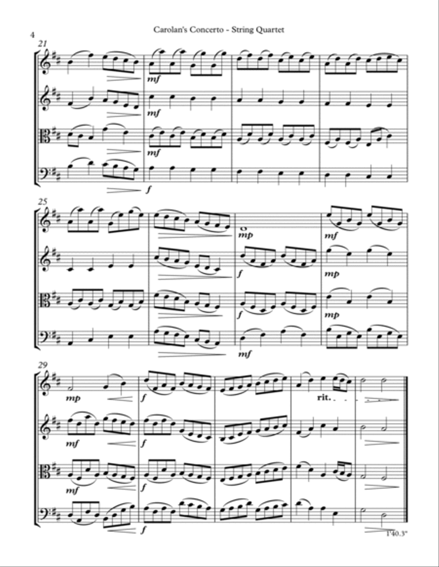 Carolan’s Concerto for String Quartet String Quartet scores gallery preview page 4