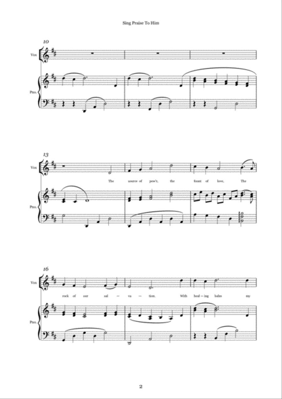 Sing Praise to Him Sing Praise to Him Voice scores gallery preview page 2