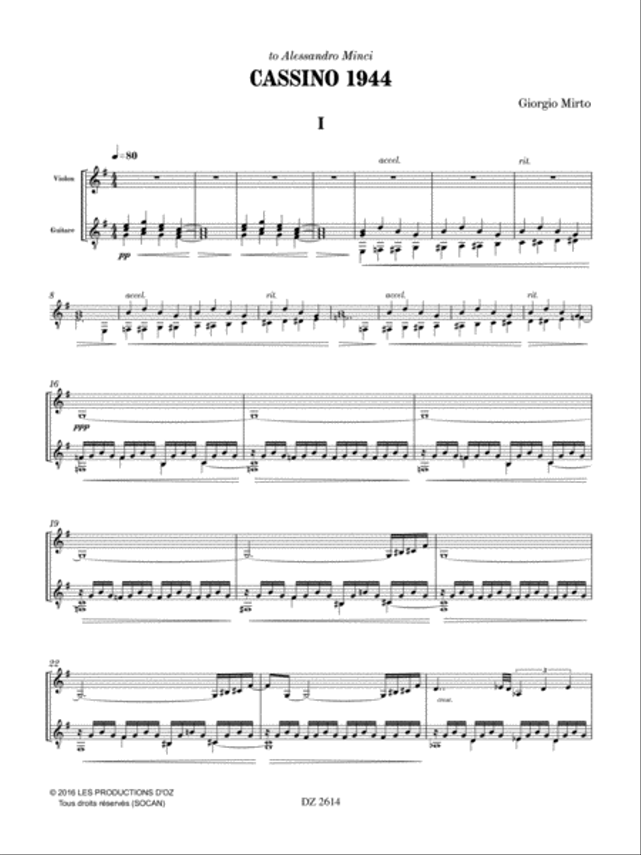 Cassino 1944 Violin scores gallery preview page 3