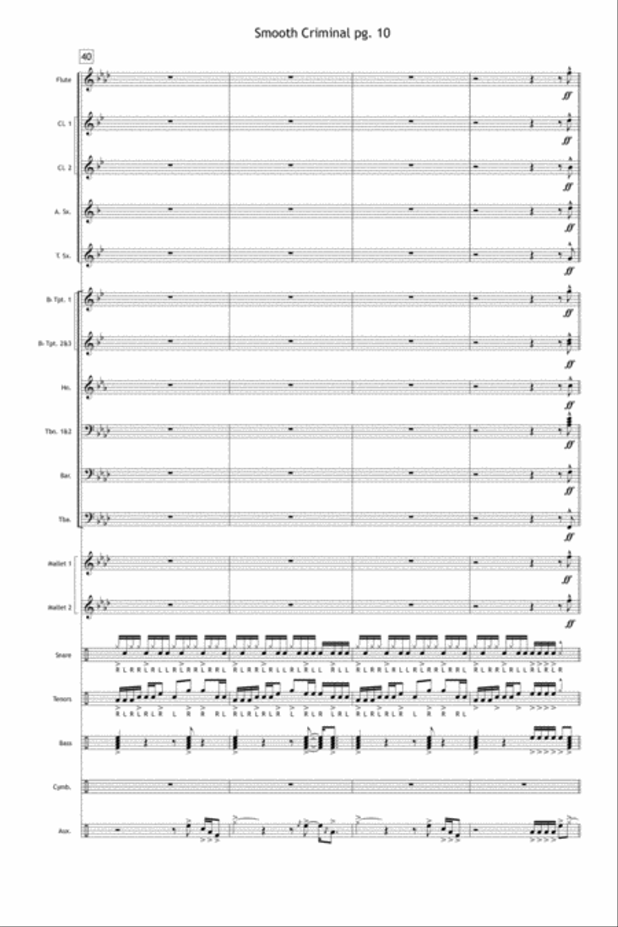 Smooth Criminal Marching Band scores gallery preview page 11