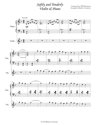 Softly and Tenderly (Piano & Violin)