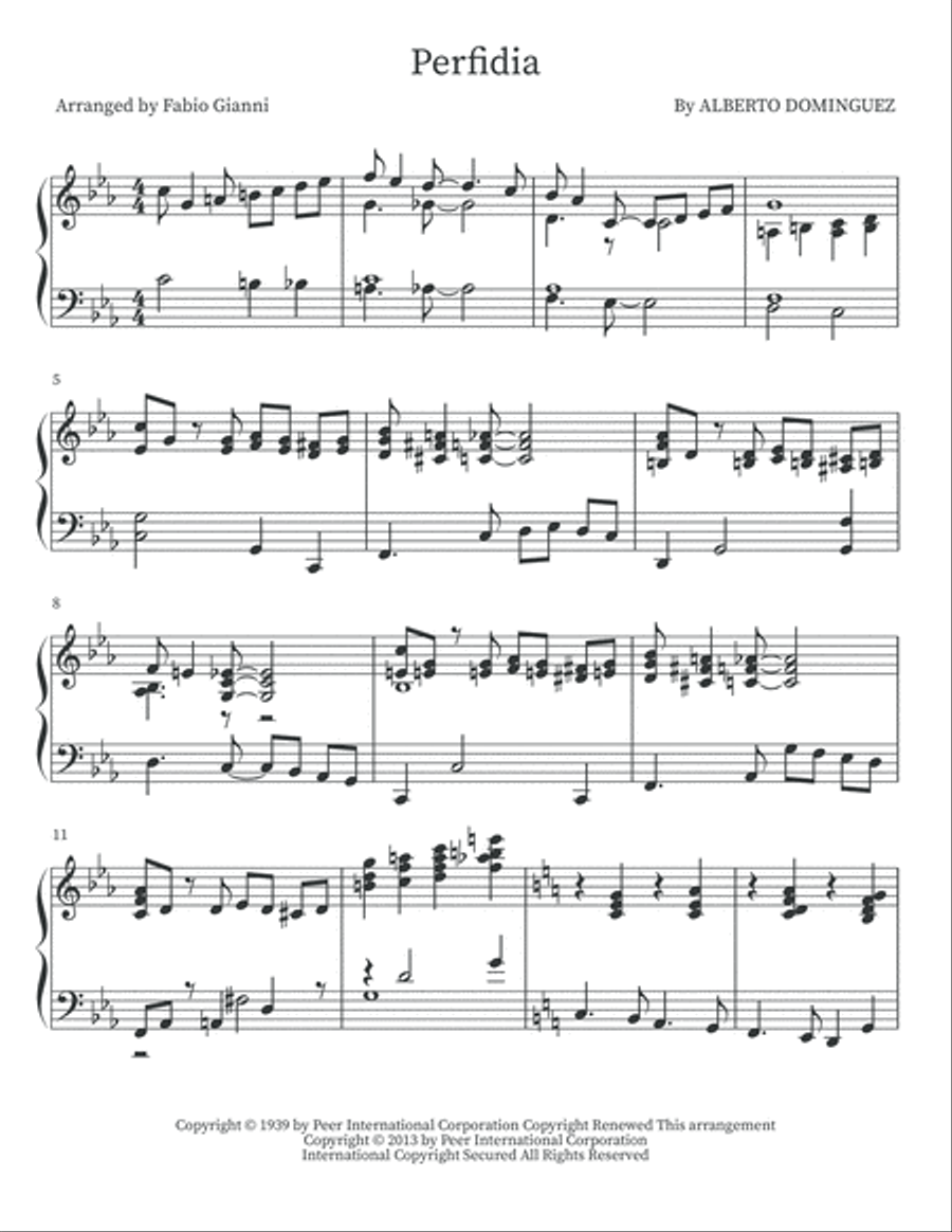 Perfidia Piano Solo scores gallery preview page 2