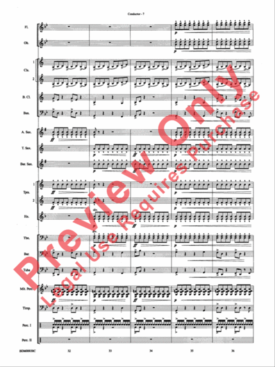 The Great Locomotive Chase Concert Band scores gallery preview page 13