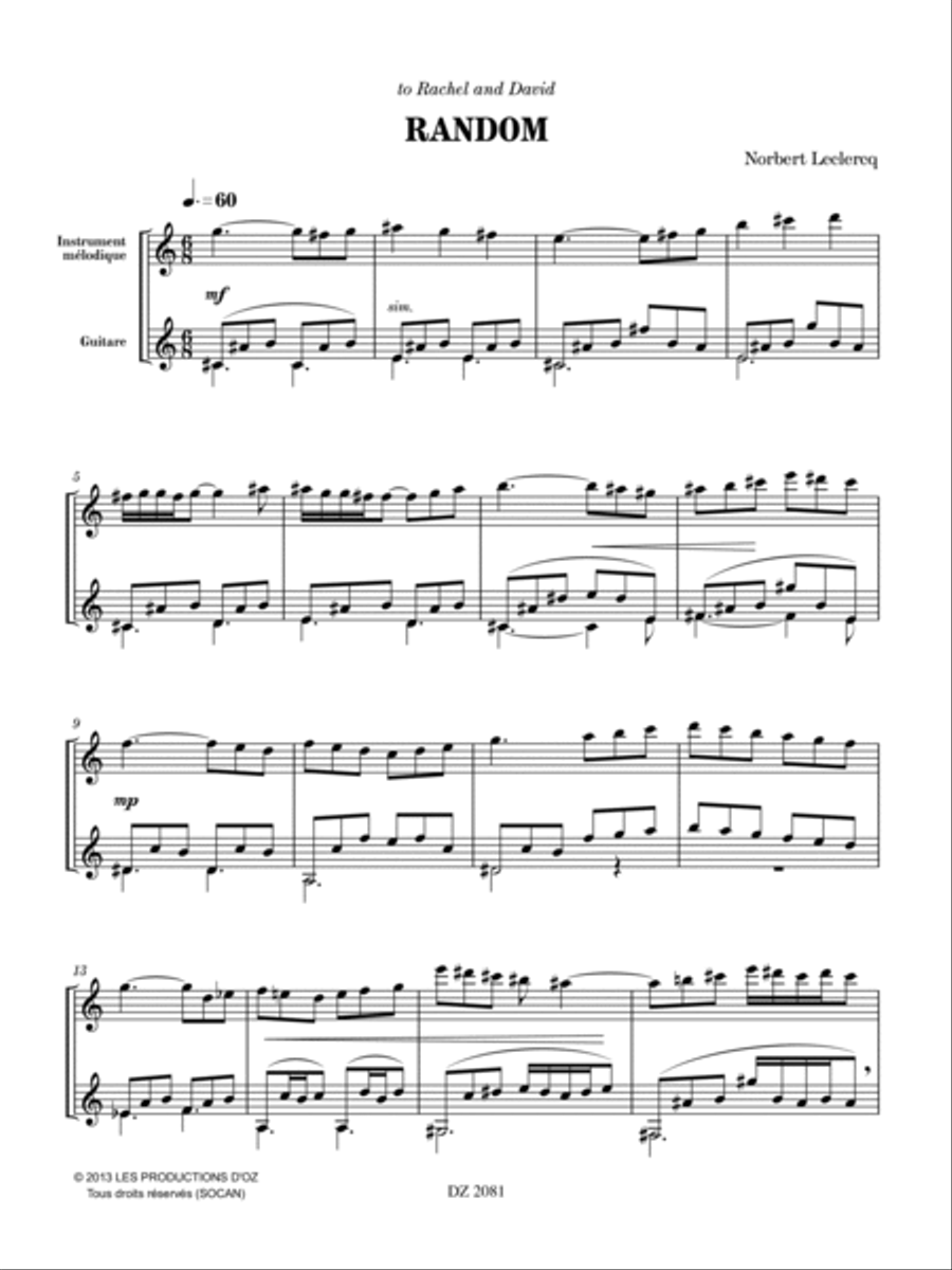 Random, Hasard Random, Hasard Classical Guitar scores gallery preview page 2