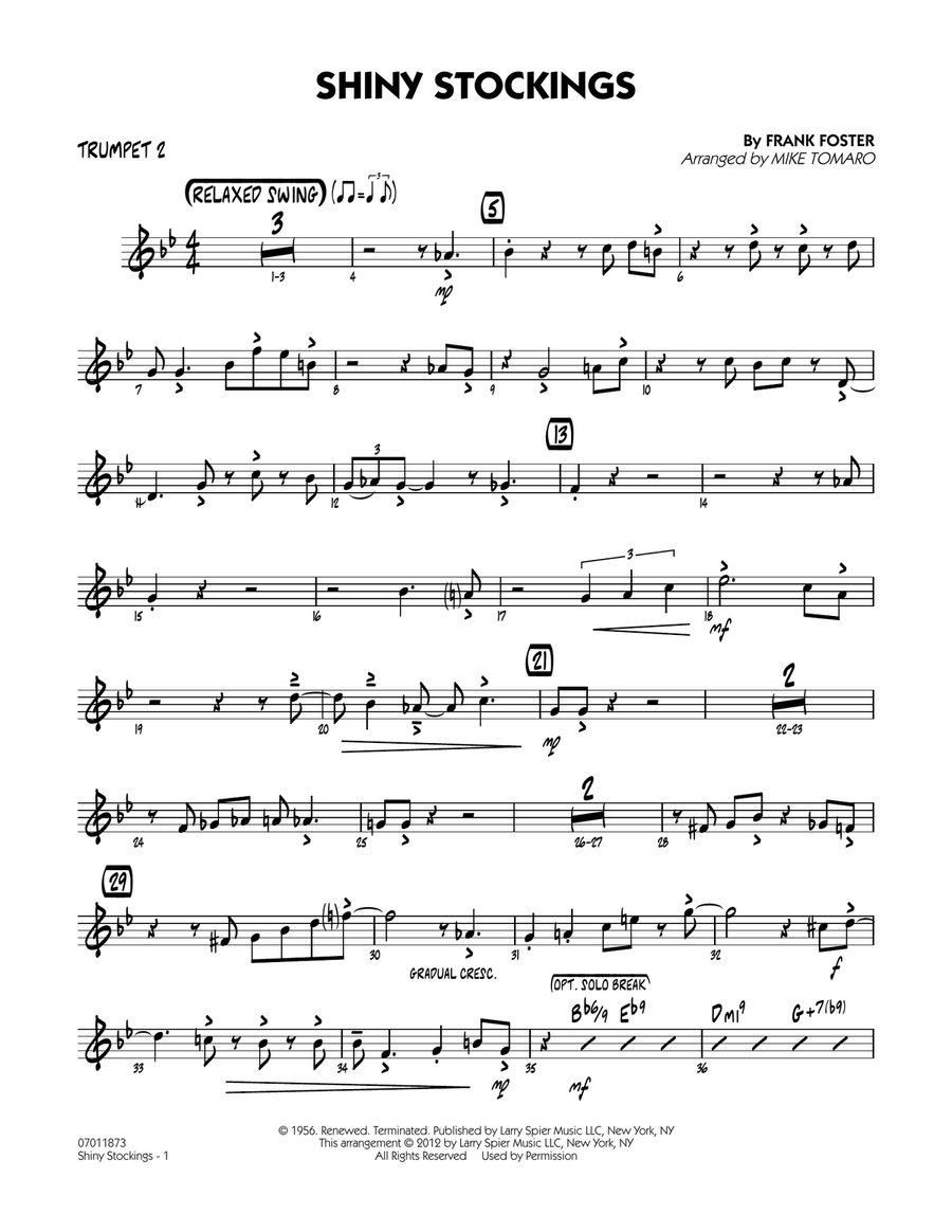 Shiny Stockings - Trumpet 2 Jazz Ensemble scores gallery preview page 1