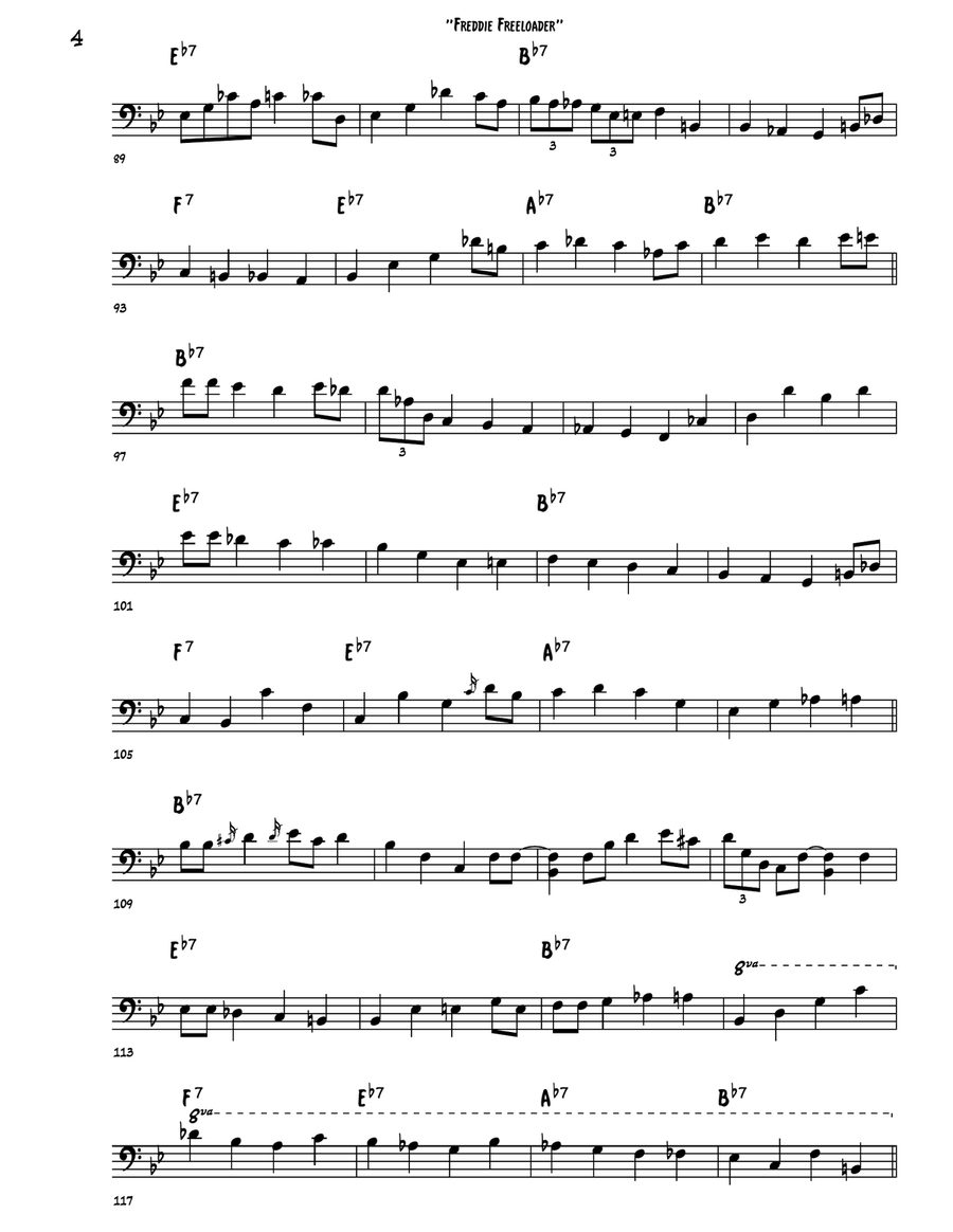 Freddie Freeloader Double Bass scores gallery preview page 4