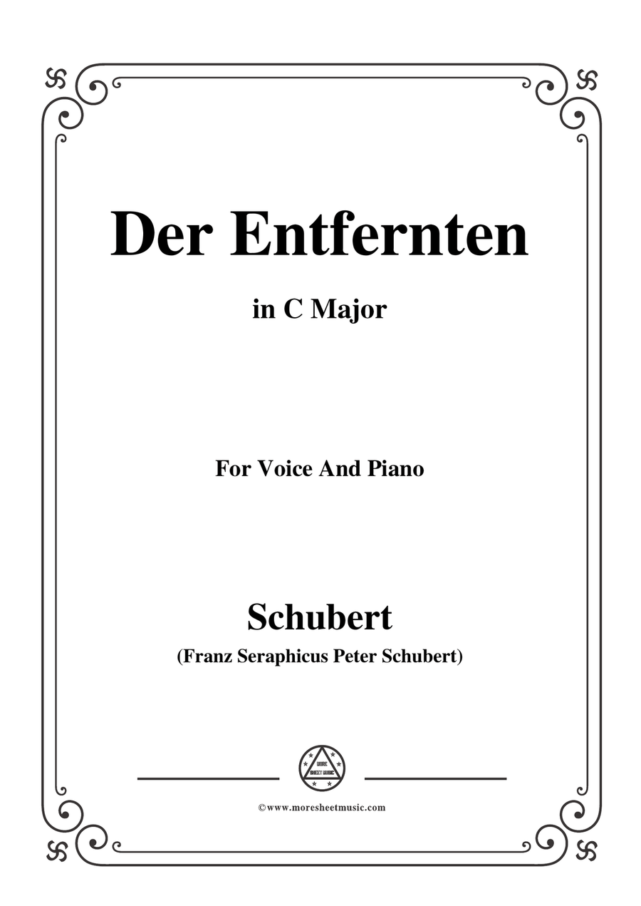 Schubert-Der Entfernten,in C Major,for Voice&Piano