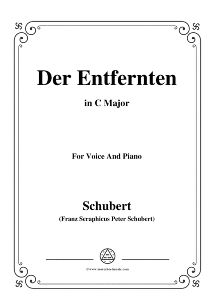 Schubert-Der Entfernten,in C Major,for Voice&Piano image number null