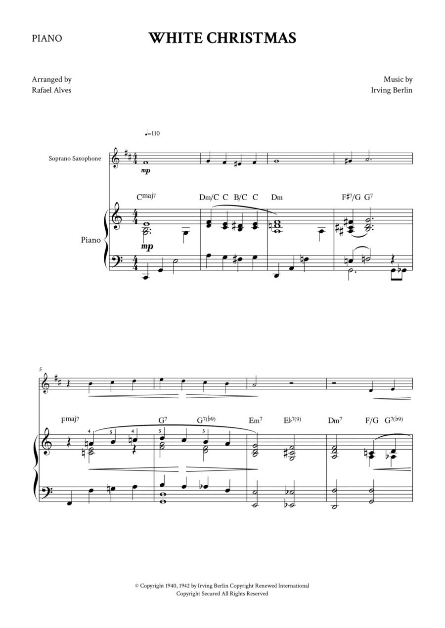 White Christmas Soprano Saxophone scores gallery preview page 1