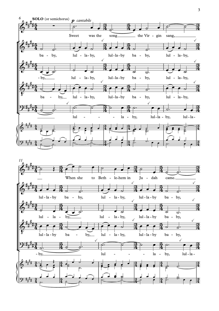 Sweet babe, sang she (SATB with solo soprano or semichorus) 4-Part scores gallery preview page 3