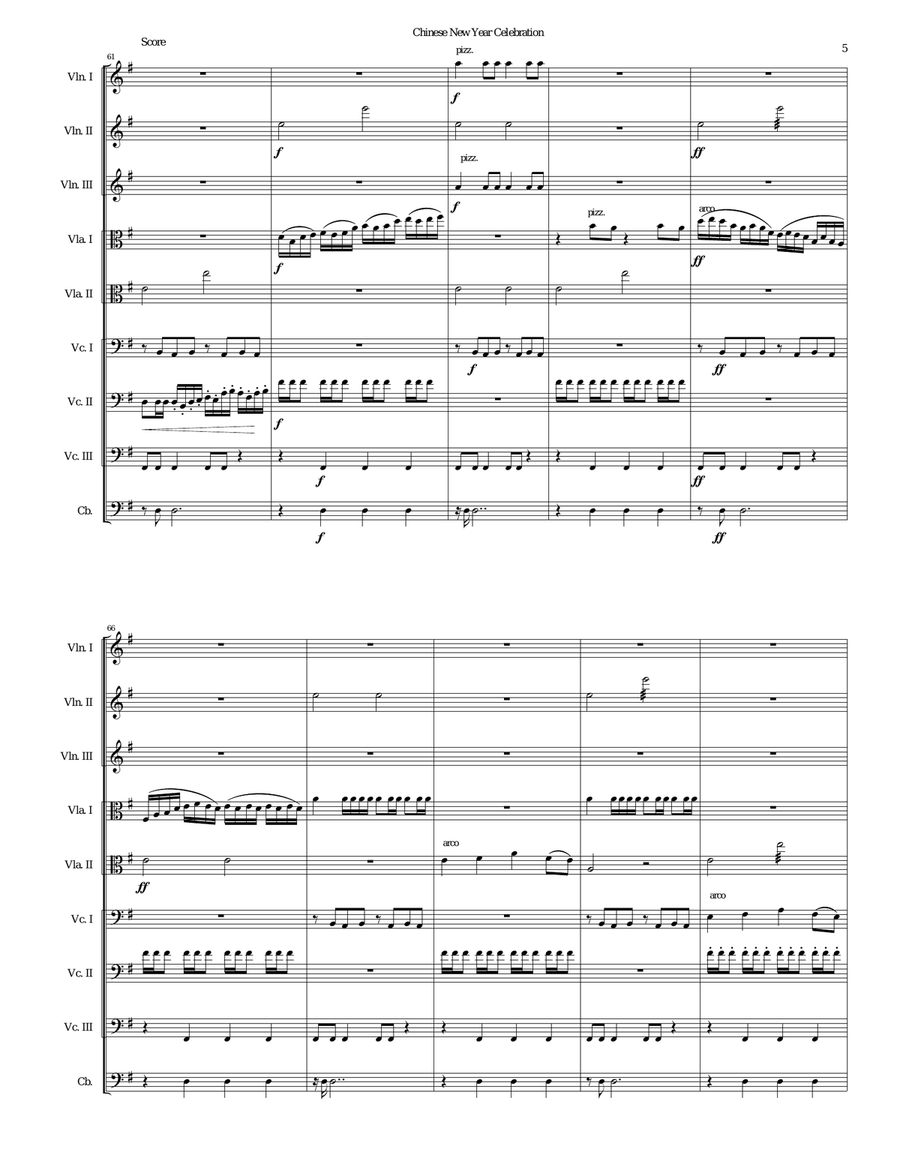 Chinese New Year Celebration for string orchestra String Orchestra scores gallery preview page 5