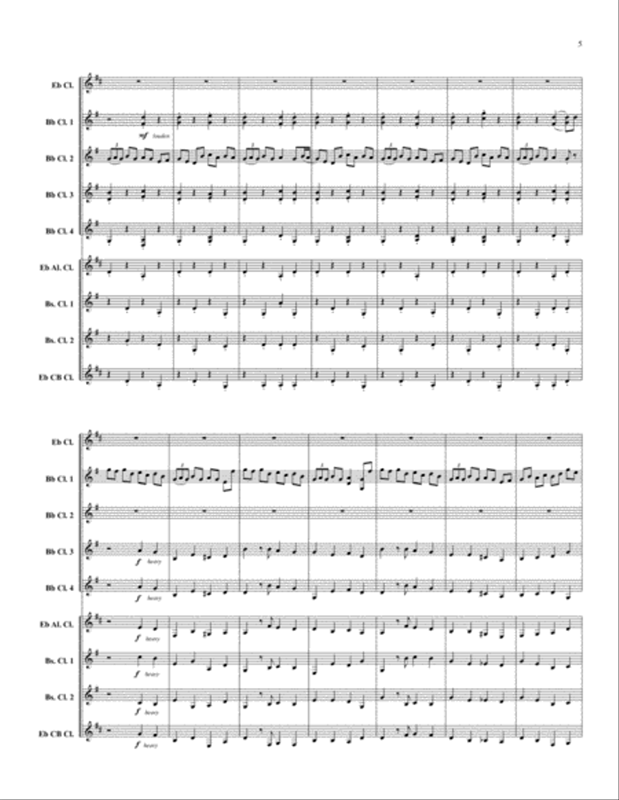 Molly on the Shore Clarinet Choir scores gallery preview page 5