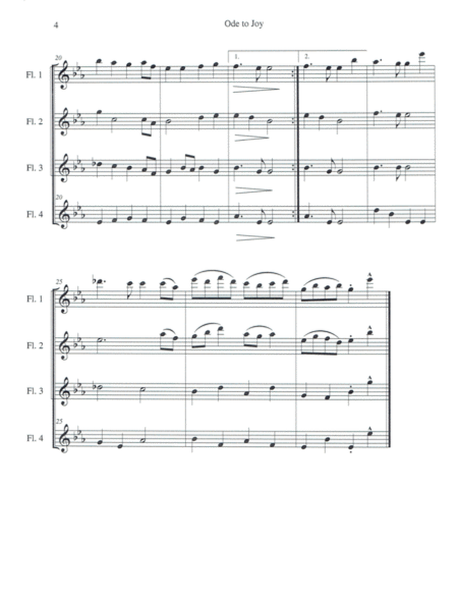 Ode to Joy for Flute Quartet image number null