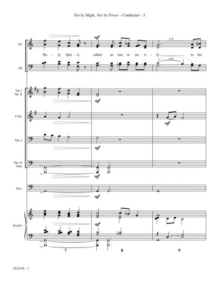 Not by Might, Nor by Power - Brass and Percussion Score and Parts image number null