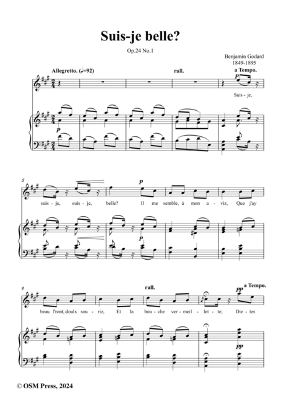 B. Godard-Suis-je belle?in A Major,Op.24 No.1 Voice scores gallery preview page 2