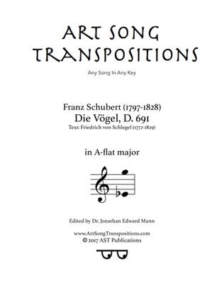 SCHUBERT: Die Vögel, D. 691 (transposed to A-flat major)
