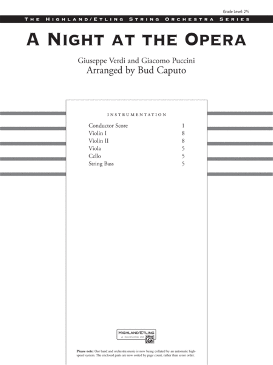 A Night at the Opera: Score String Orchestra scores gallery preview page 1