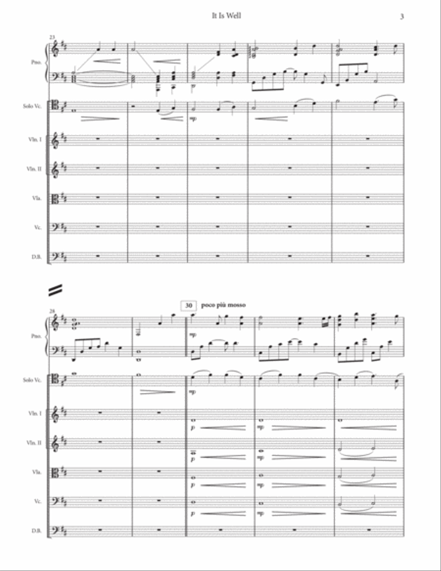 It Is Well - Piano, Solo Cello and Strings String Orchestra scores gallery preview page 5