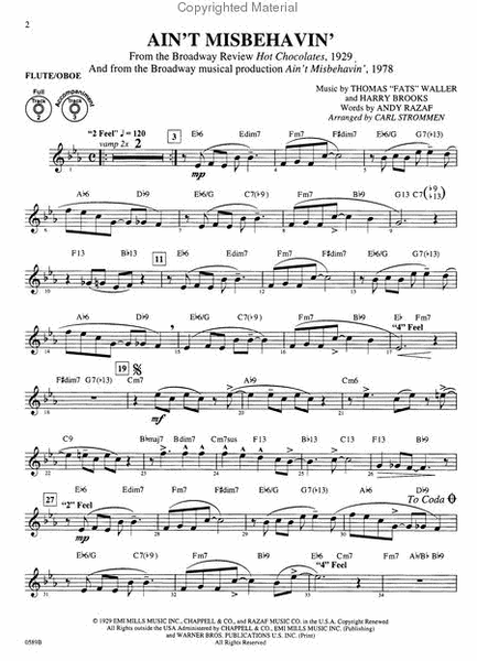 Broadway By Special Arrangement - Flute/Oboe Part/CD