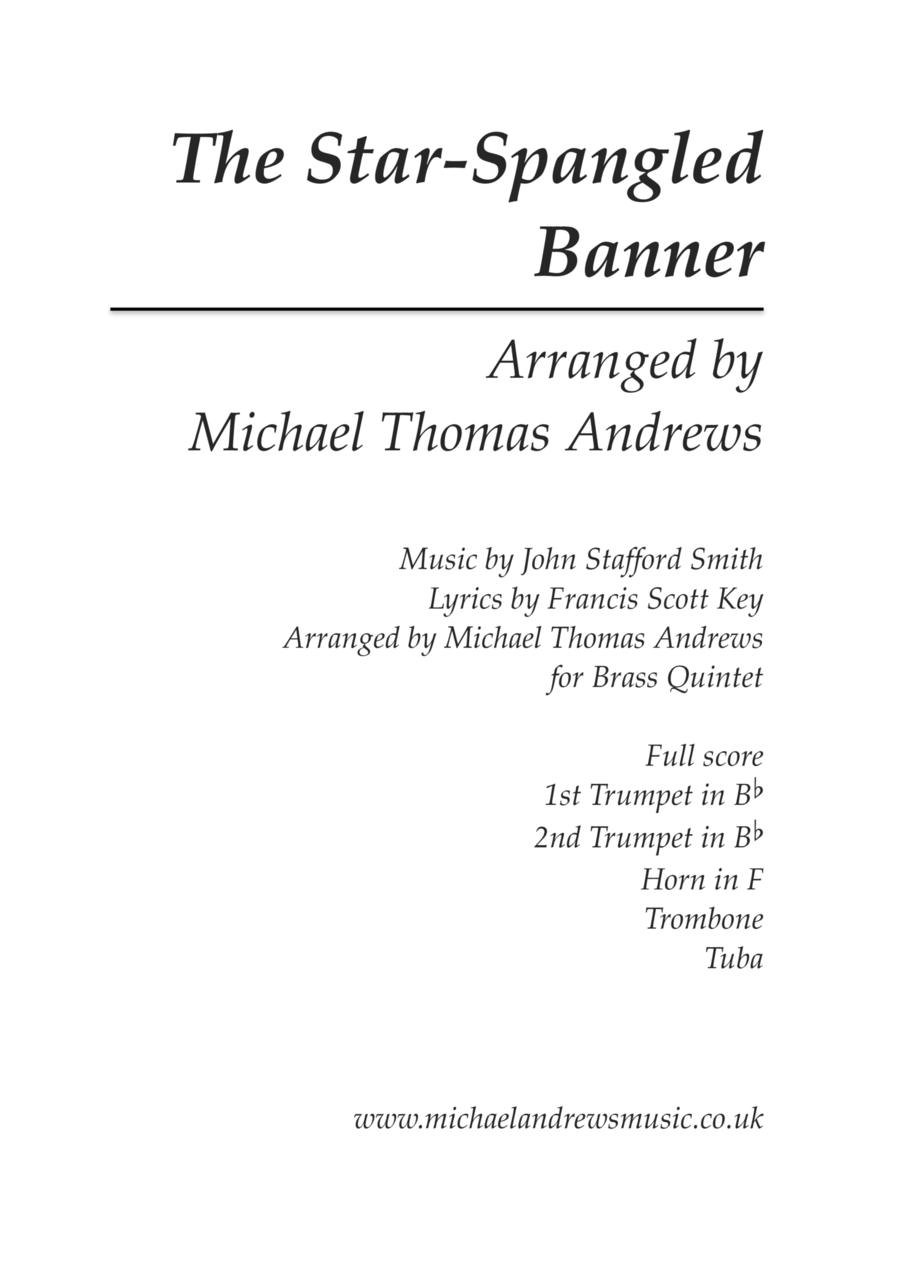 The Star-Spangled Banner (for Brass Quintet) Brass Quintet scores gallery preview page 1