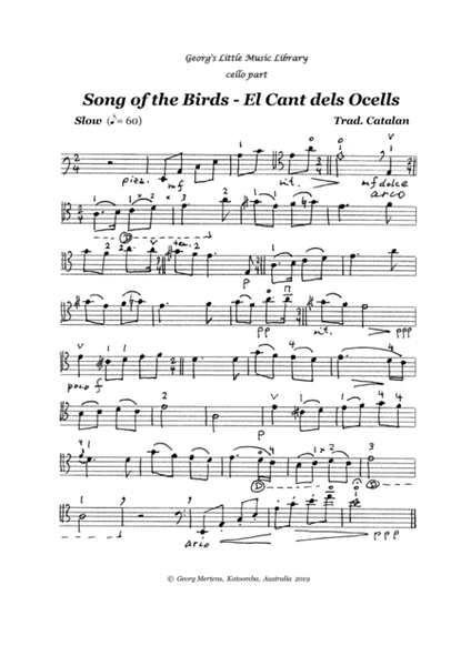 Song of the Birds for cello & guitar